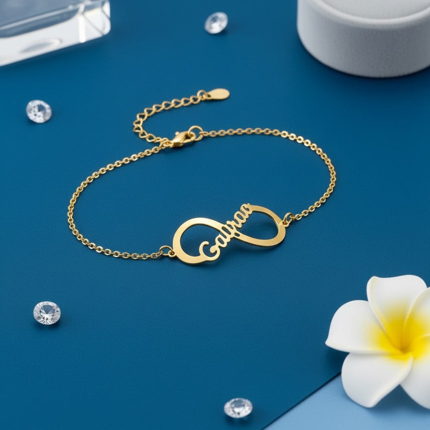 Personalised Infinity Single Name bracelet in 92.5 Sterling Silver