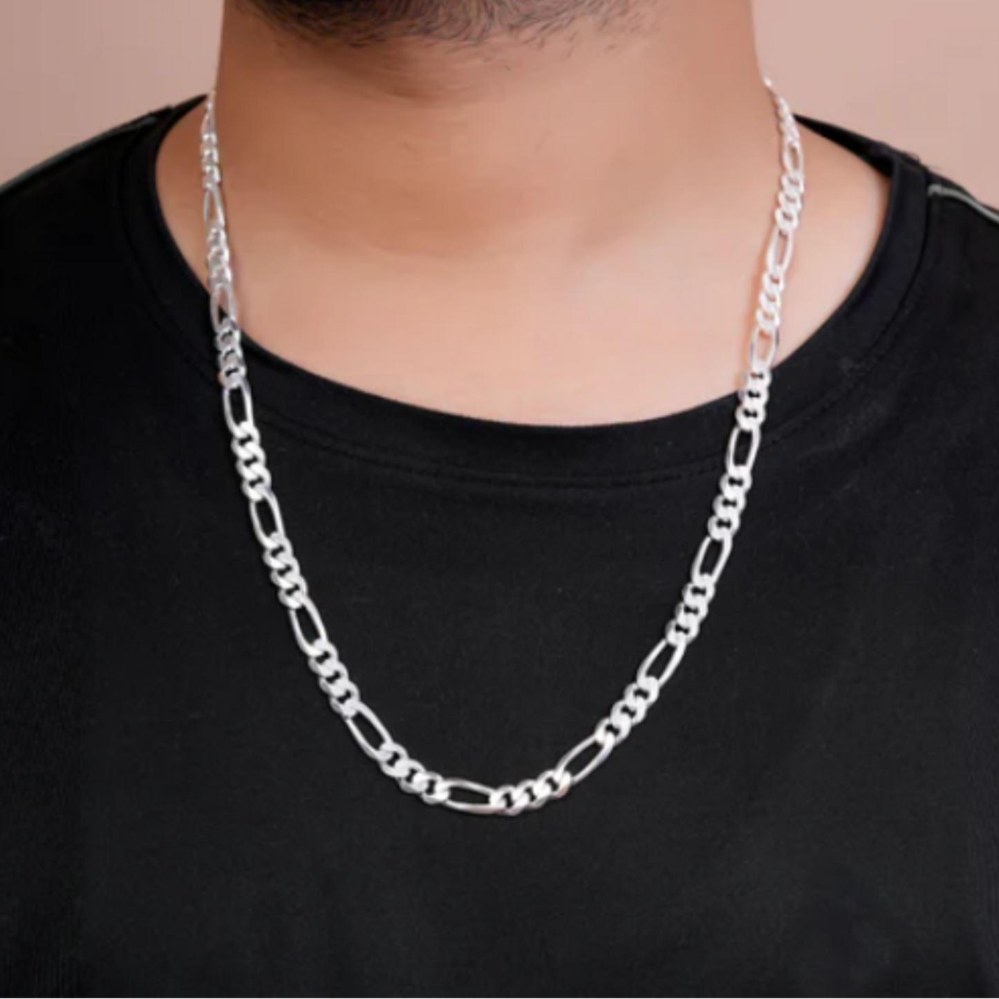 Liyana Jewels 8mm figaro Chain in Sterling Silver