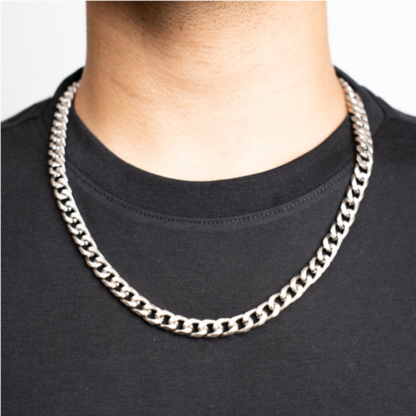 Liyana Jewels 8mm Men's Link Chain in Sterling Silver