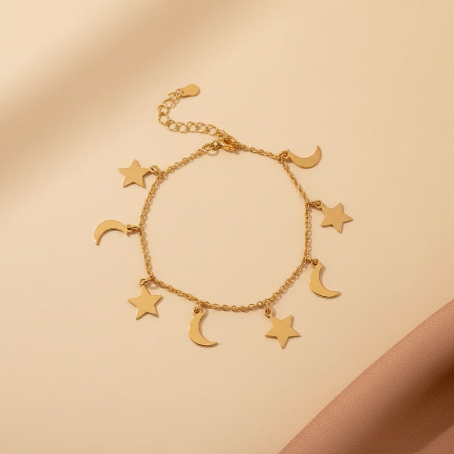 Moon and star Bracelet in 92.5 Sterling Silver