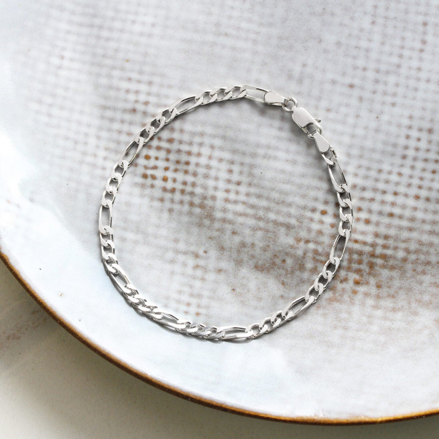 5mm Figaro Bracelet in Sterling Silver from Liyana Jewels