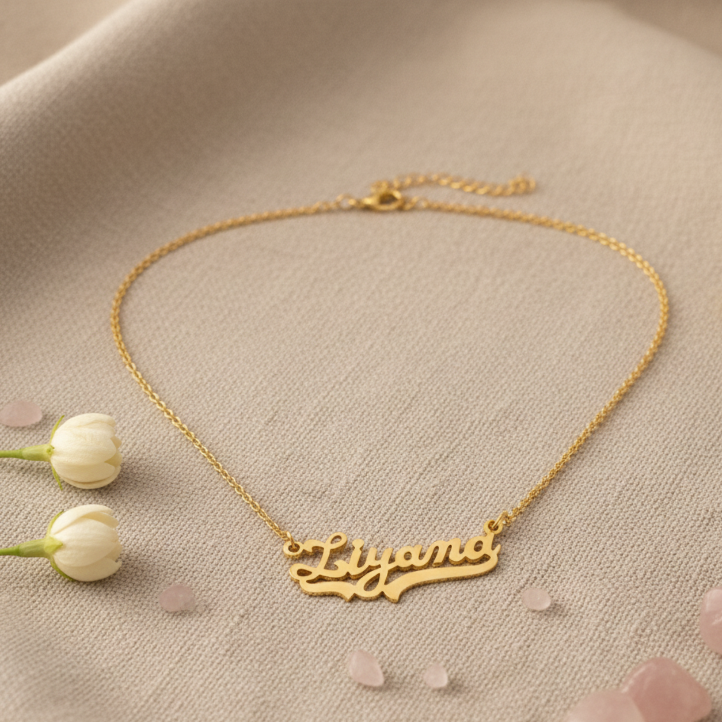 Personalised Underlined Name Necklace in 92.5 Sterling Silver