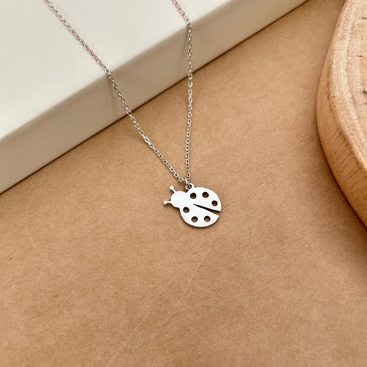 Adorable Ladybird Pendant Chain in Sterling Silver – For Kids | Liyana Jewels