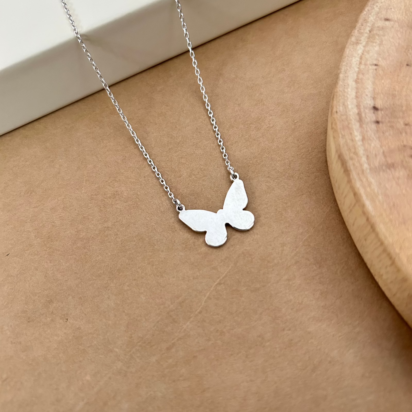 Delicate Butterfly Pendant Chain in Sterling Silver – For Kids | Liyana Jewels