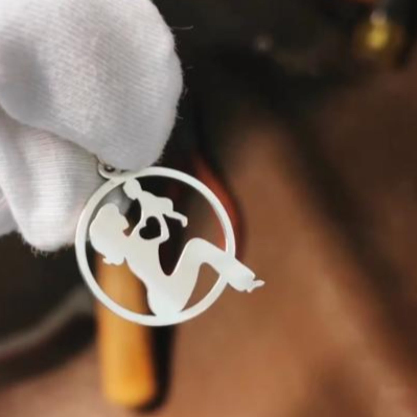 Mom kid circle Necklace in 925 Sterling Silver