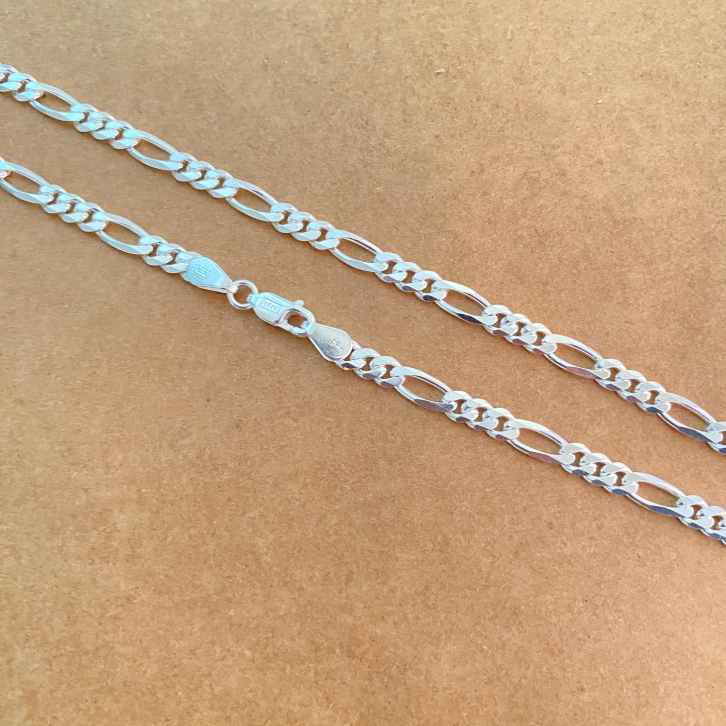 Liyana Jewels figaro 5mm Men's Sterling Silver Chain