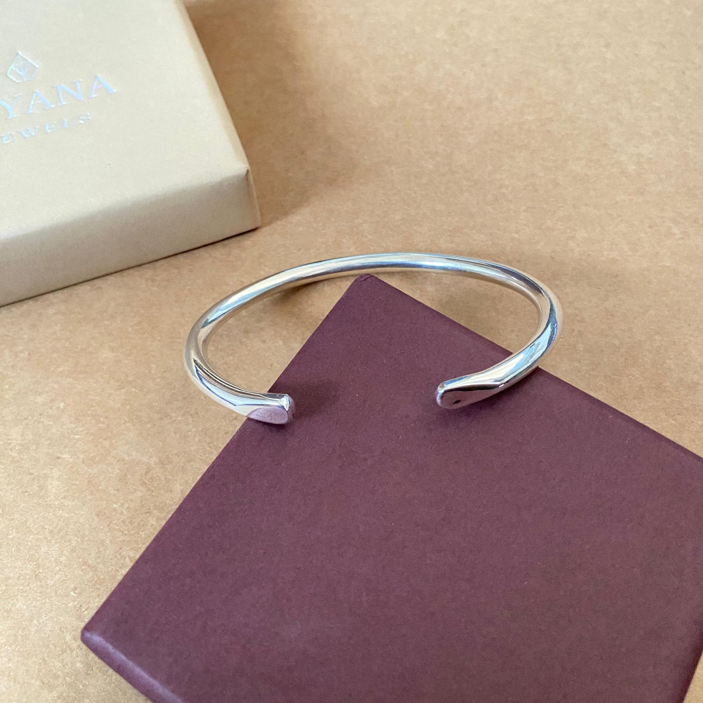 Round Adjustable Kada for Men in Sterling Silver by Liyana Jewels