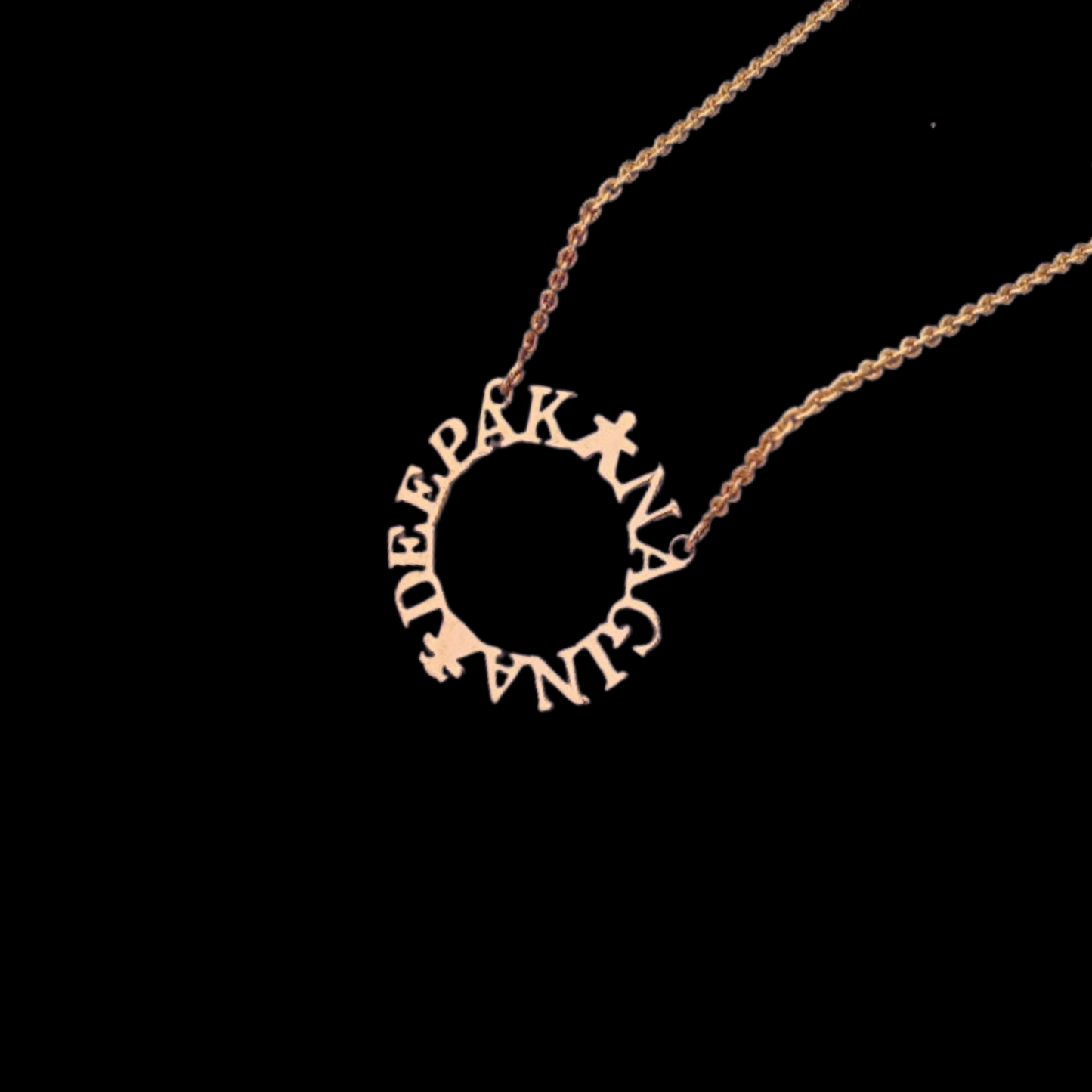 Personalised Circular Couple Name Necklace in 92.5 Sterling Silver