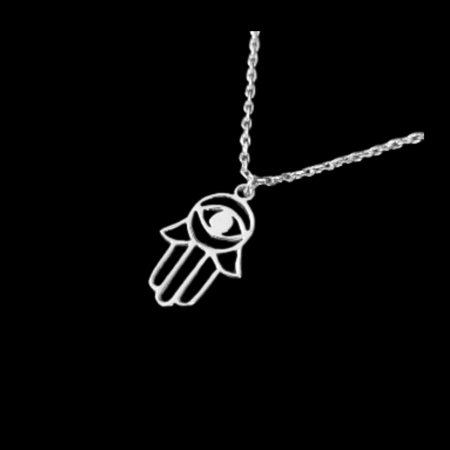 Evil Eye Hamza necklace in 92.5 sterling silver