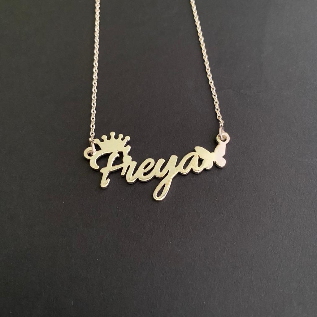 Personalised Butterfly name necklace in 92.5 Sterling Silver
