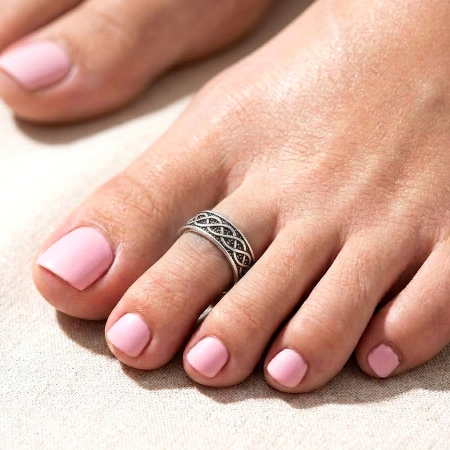 Adjustable 925 Sterling Silver Toe Ring | Liyana Jewels