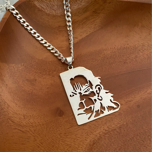 Hanuman Pendant with Chain – Sterling Silver - Liyana Jewels