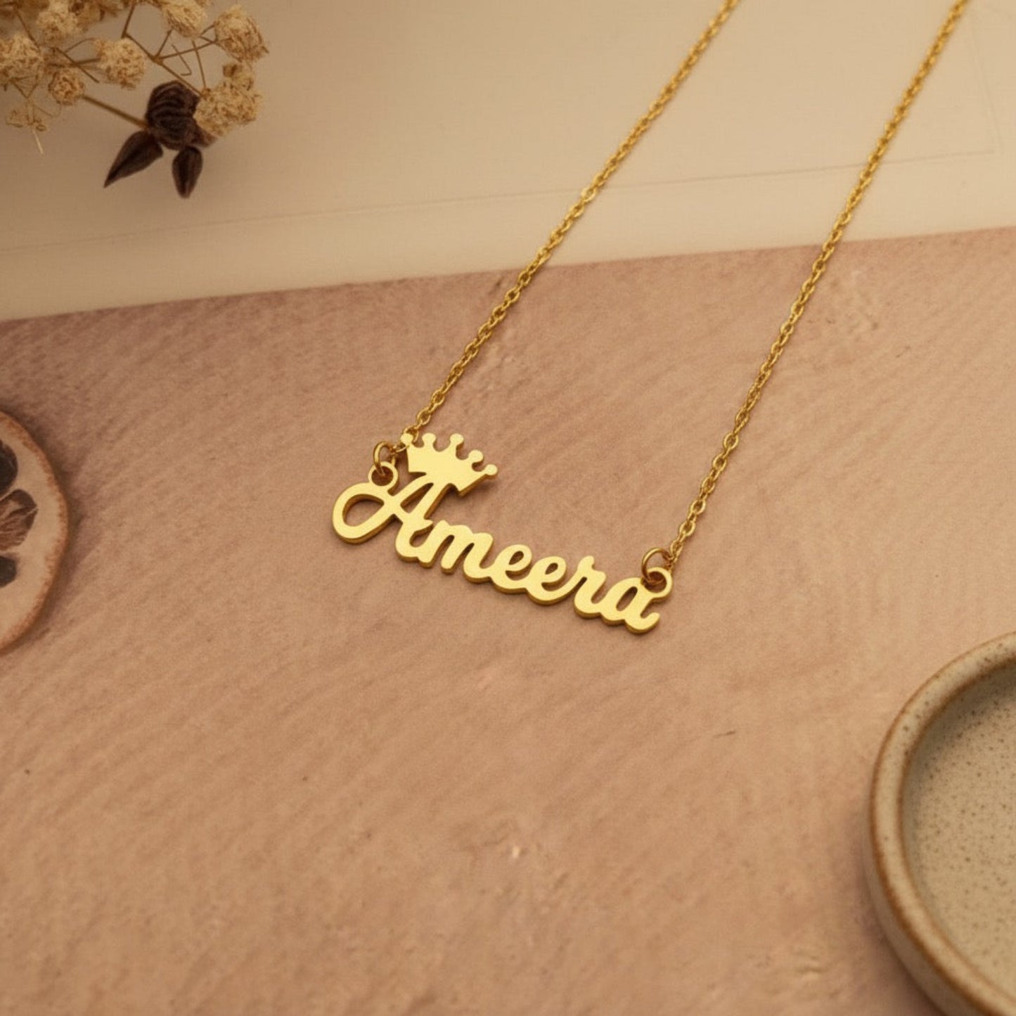 Personalised Crown Name Necklace in 92.5 Sterling Silver