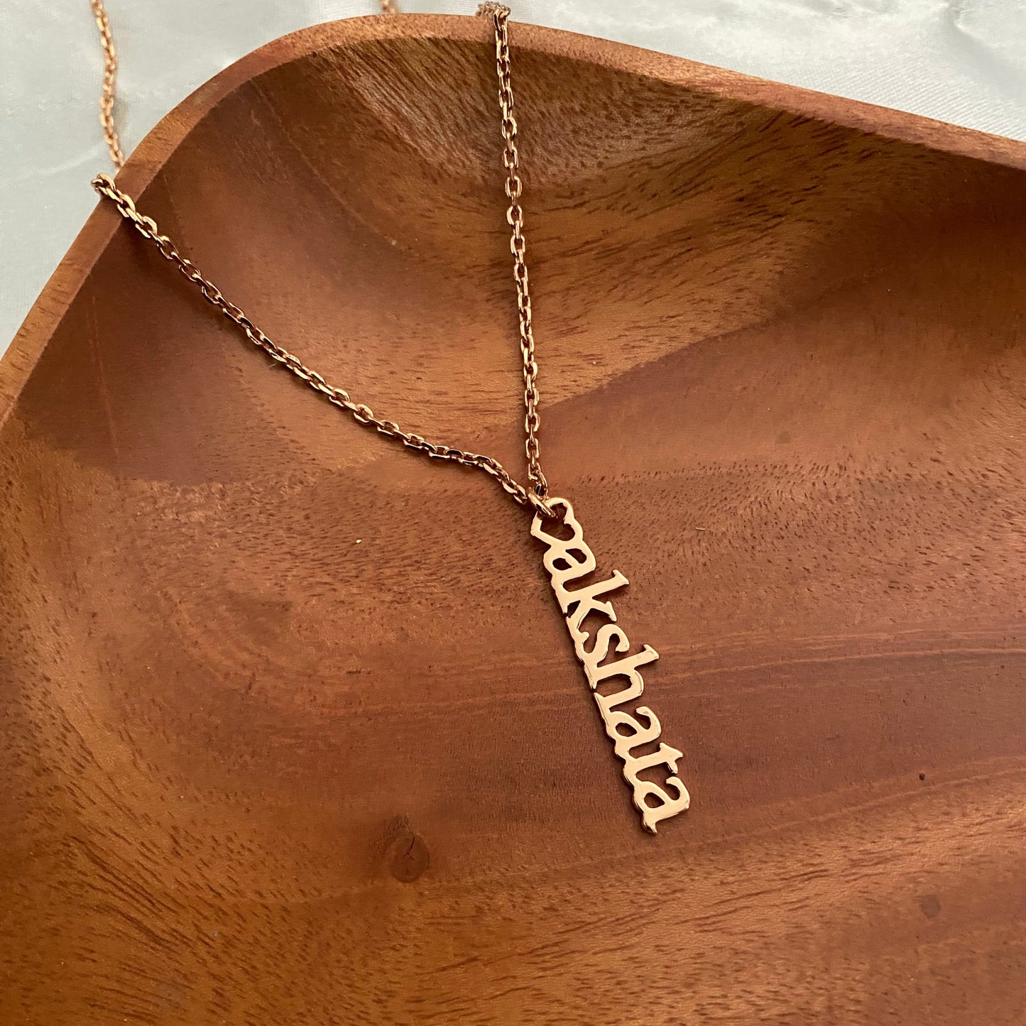 Personalised Vertical Name Necklace in 92.5 Sterling Silver