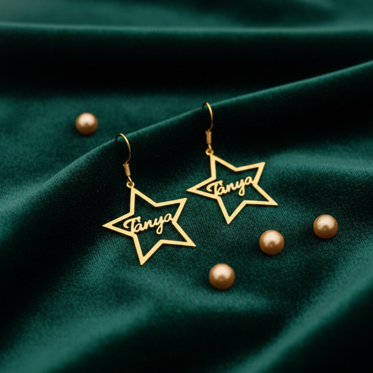 Personalised Star Drop Name Earrings in 92.5 Sterling Silver