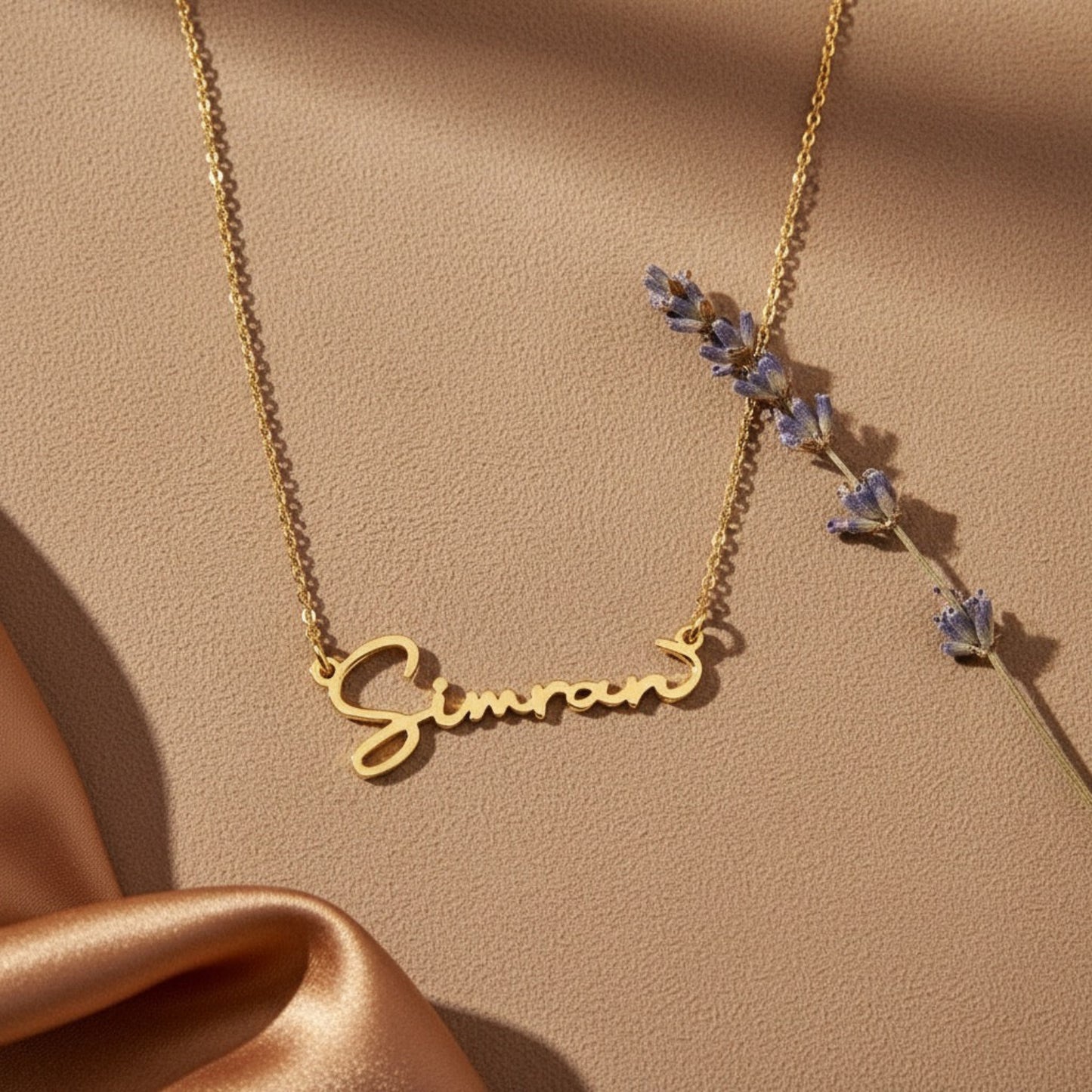 Personalised Signature Font Name Necklace in 92.5 Sterling Silver