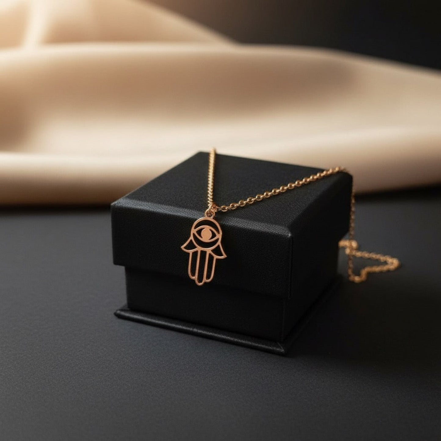 Evil Eye Hamza necklace in 92.5 sterling silver