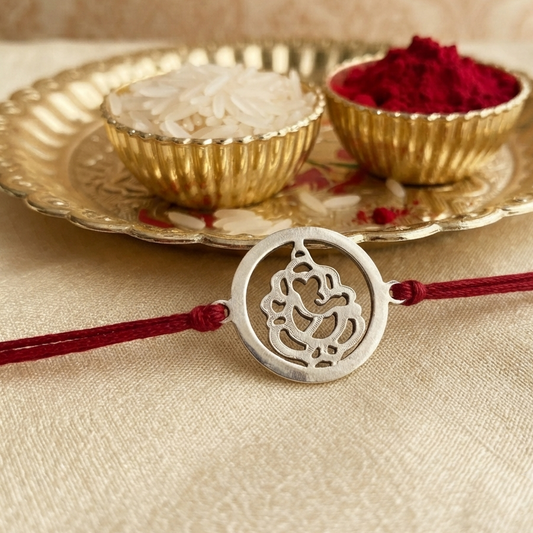 Ganesha Rakhi in 925 Sterling Silver