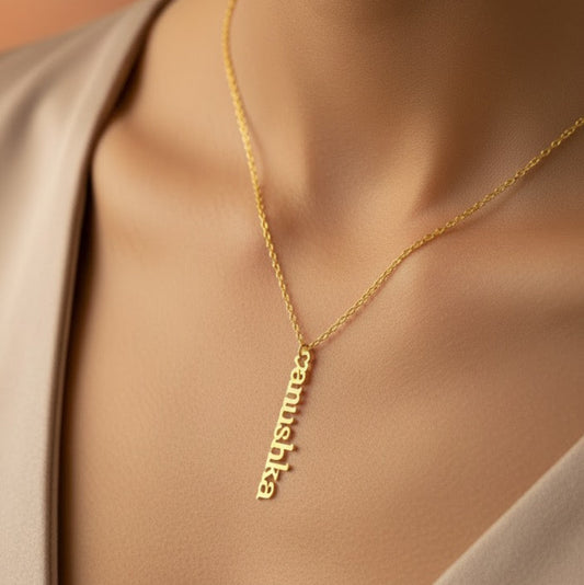 Personalised Vertical Name Necklace in 92.5 Sterling Silver