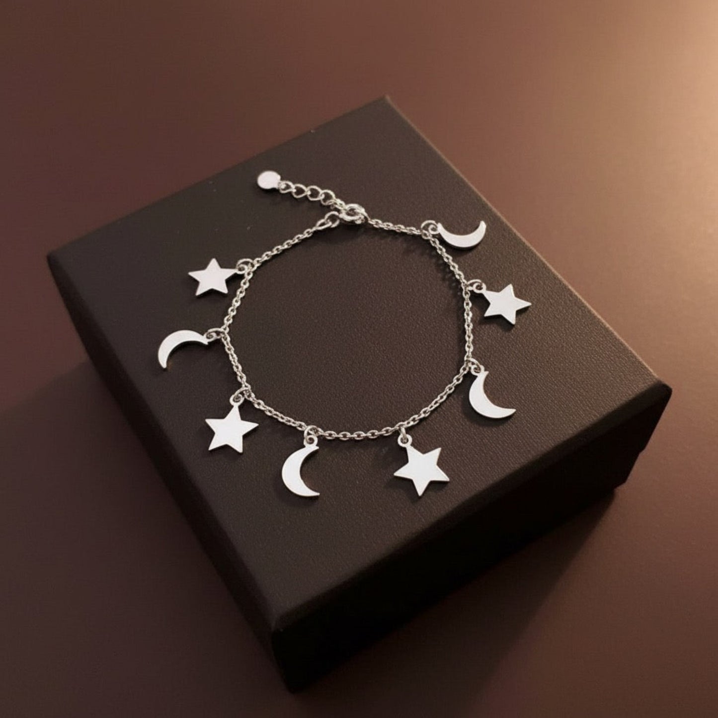 Moon and star Bracelet in 92.5 Sterling Silver