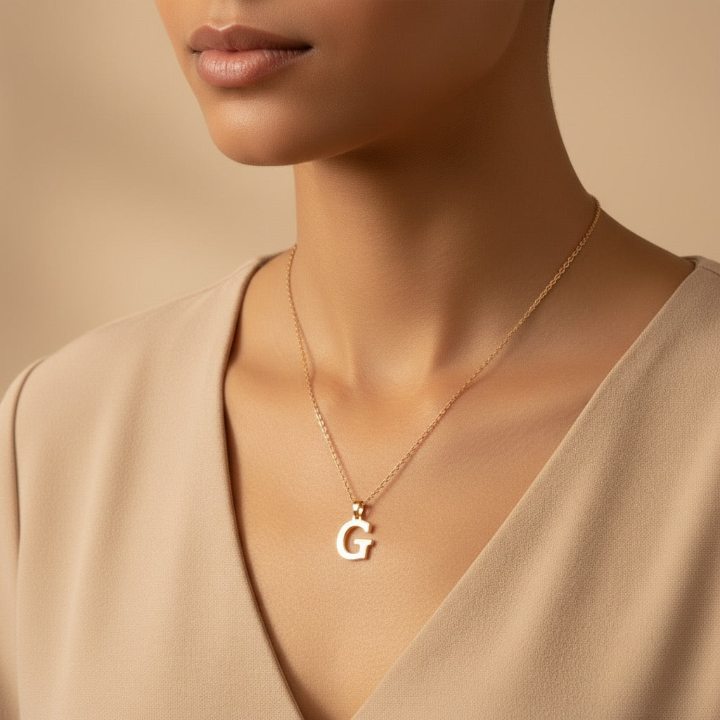 Personalised Initial Necklace in 92.5 Sterling Silver
