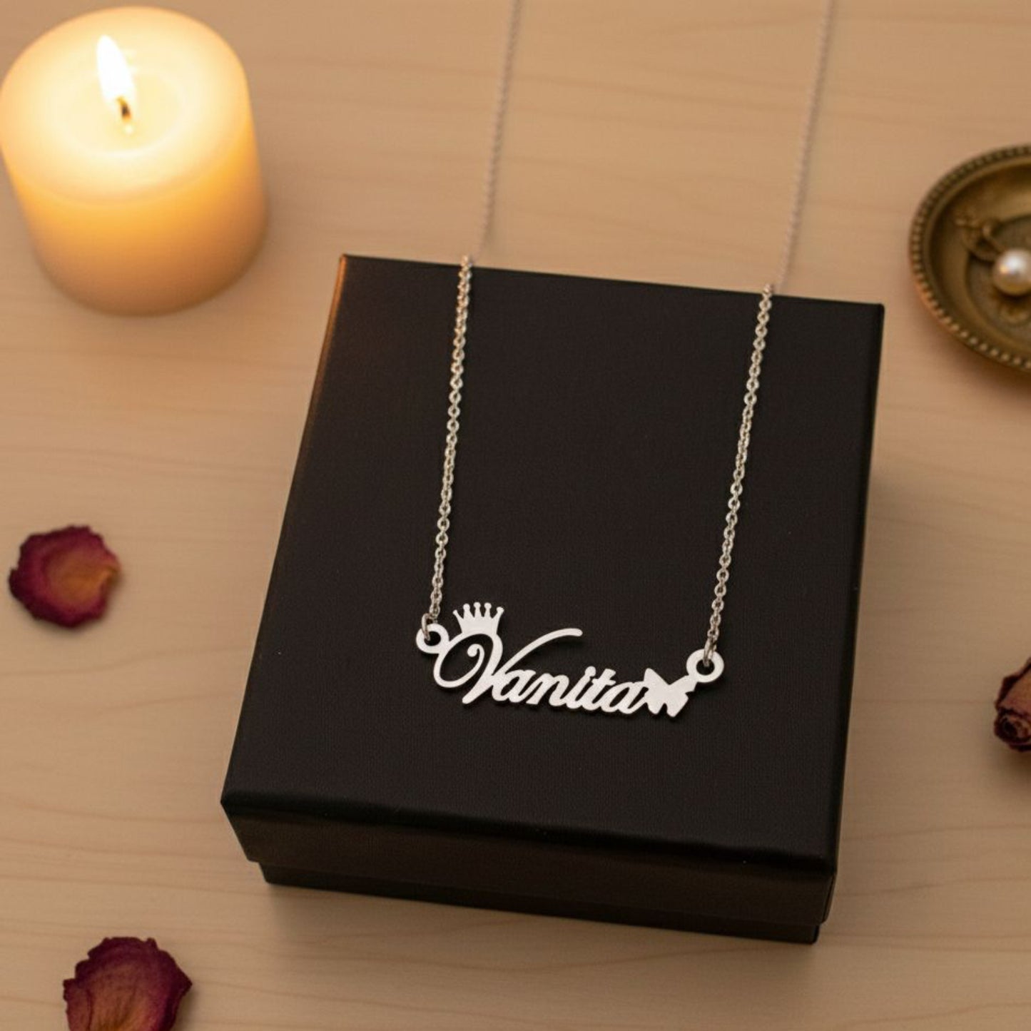 Personalised  Butterfly name necklace in 92.5 Sterling Silver