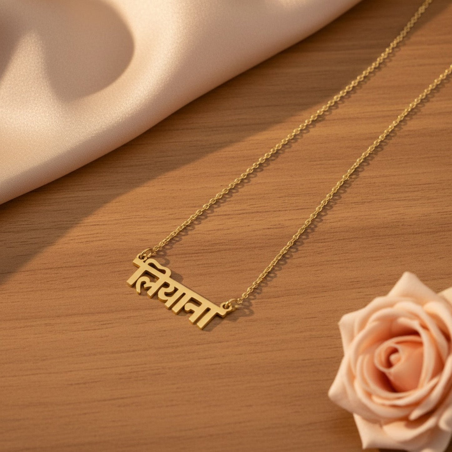 Personalised Hindi Name Necklace in 92.5 Sterling Silver