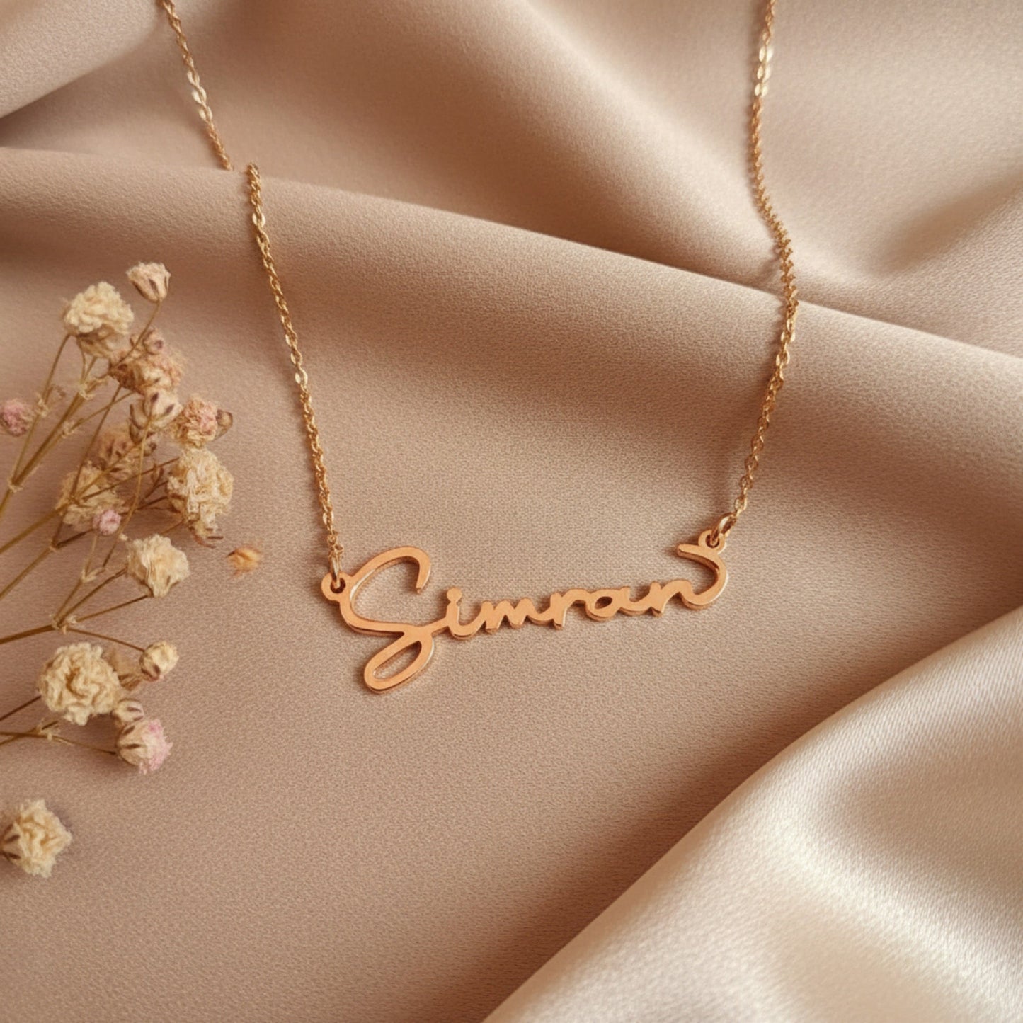 Personalised Signature Font Name Necklace in 92.5 Sterling Silver