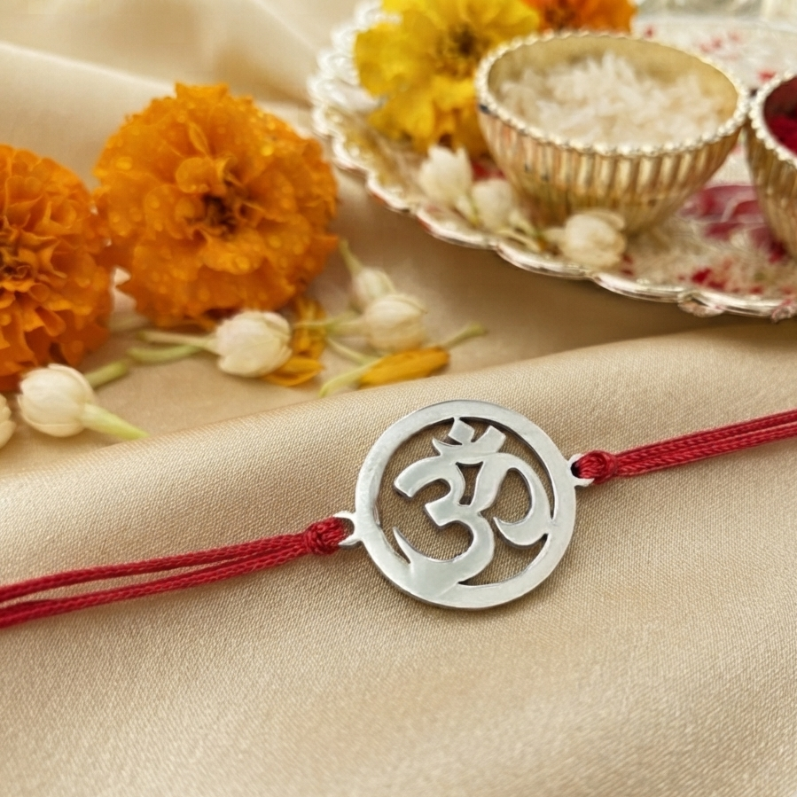 Om rakhi in 925 Sterling Silver