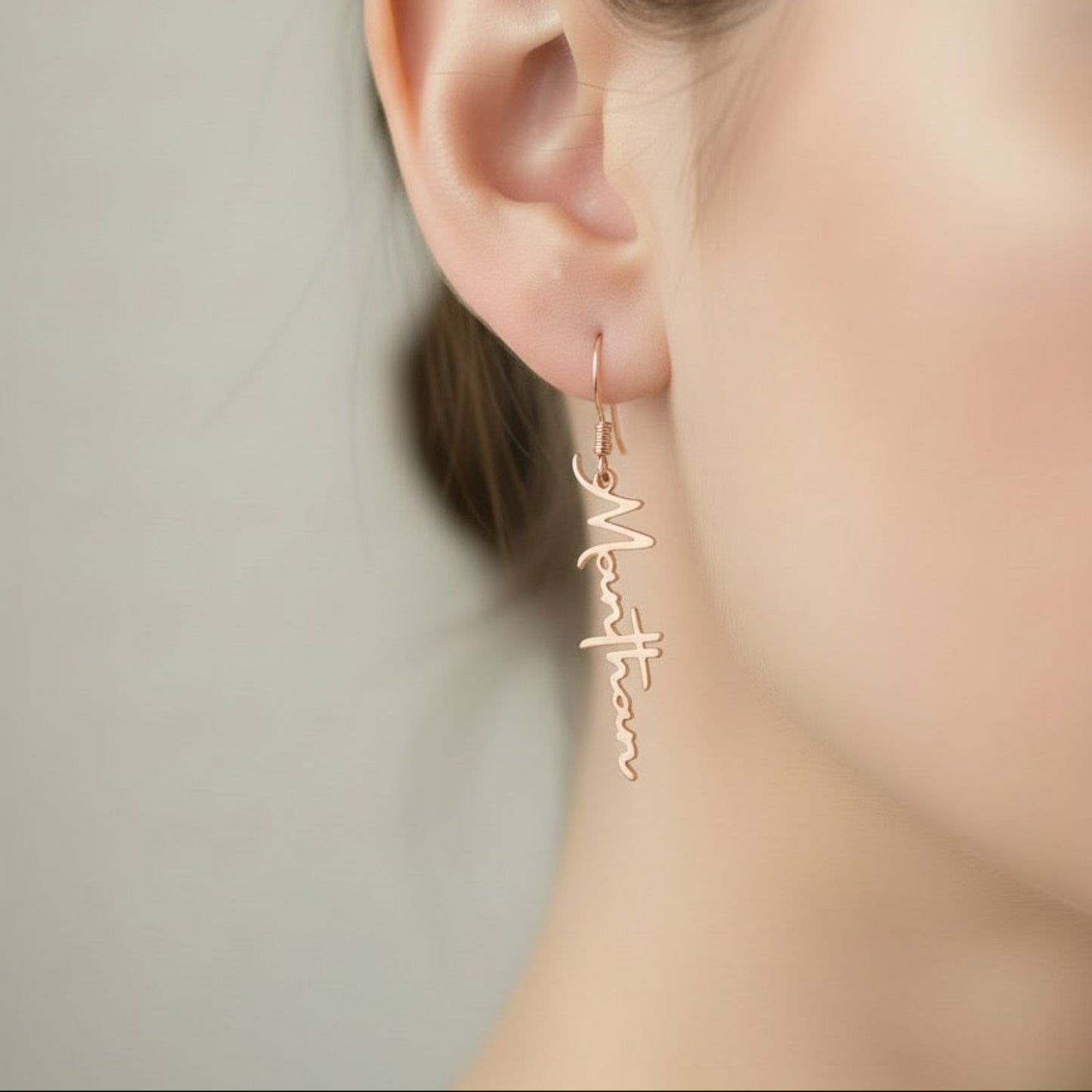 Personalised Vertical Name Earring in 92.5 Sterling Silver