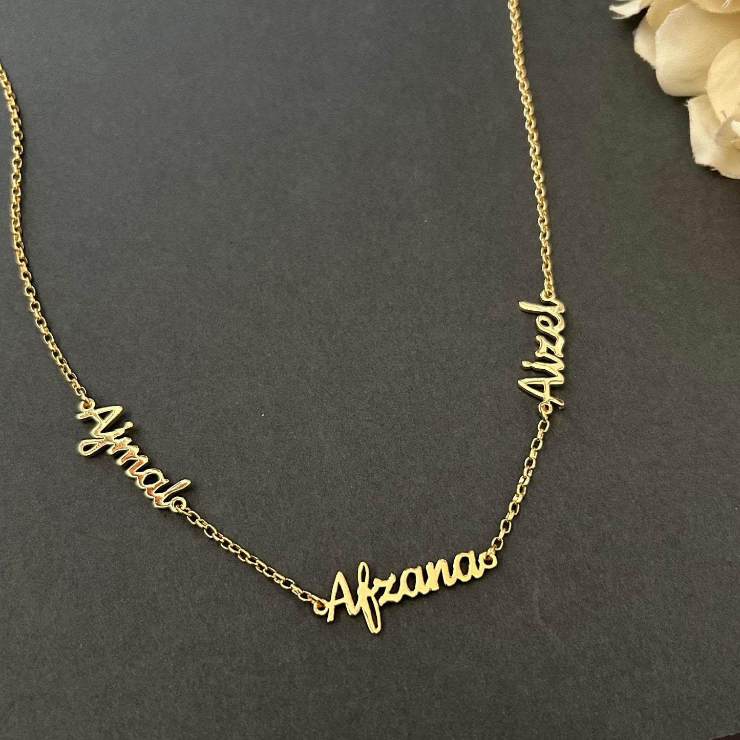 Trio Name Necklace in 92.5 Sterling Silver