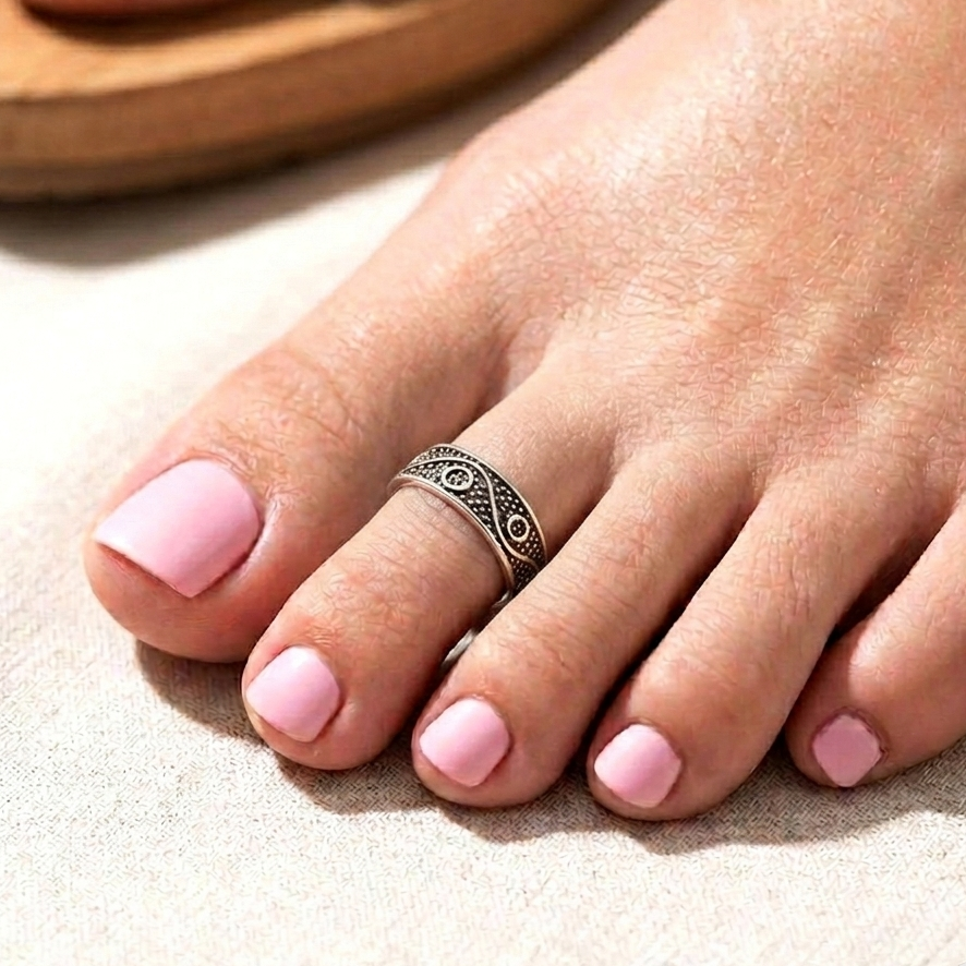 Adjustable 925 Sterling Silver Toe Ring | Liyana Jewels