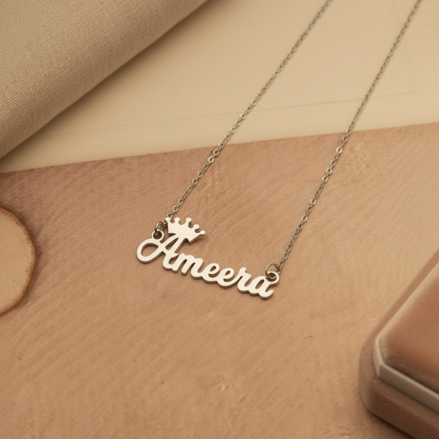 Personalised Crown Name Necklace in 92.5 Sterling Silver