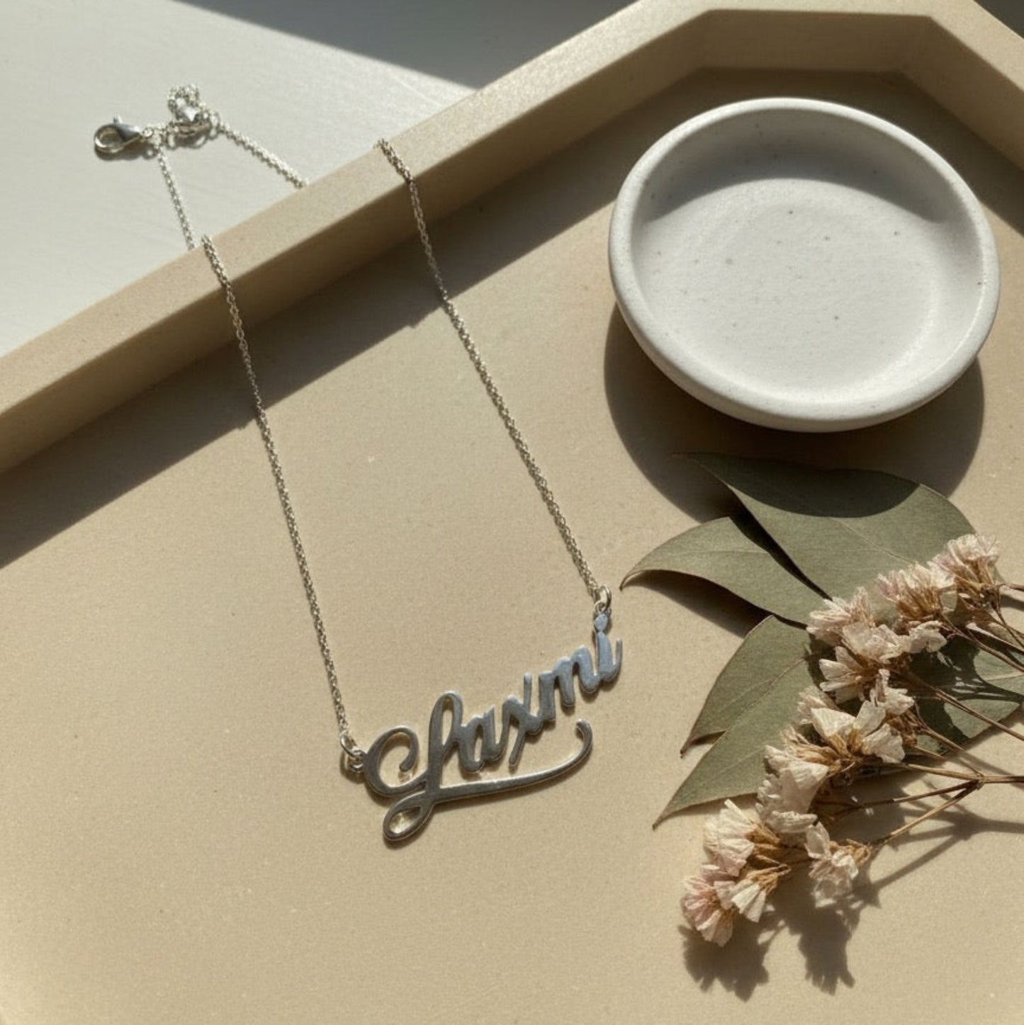 Personalised Single Name Necklace in 92.5 Sterling Silver