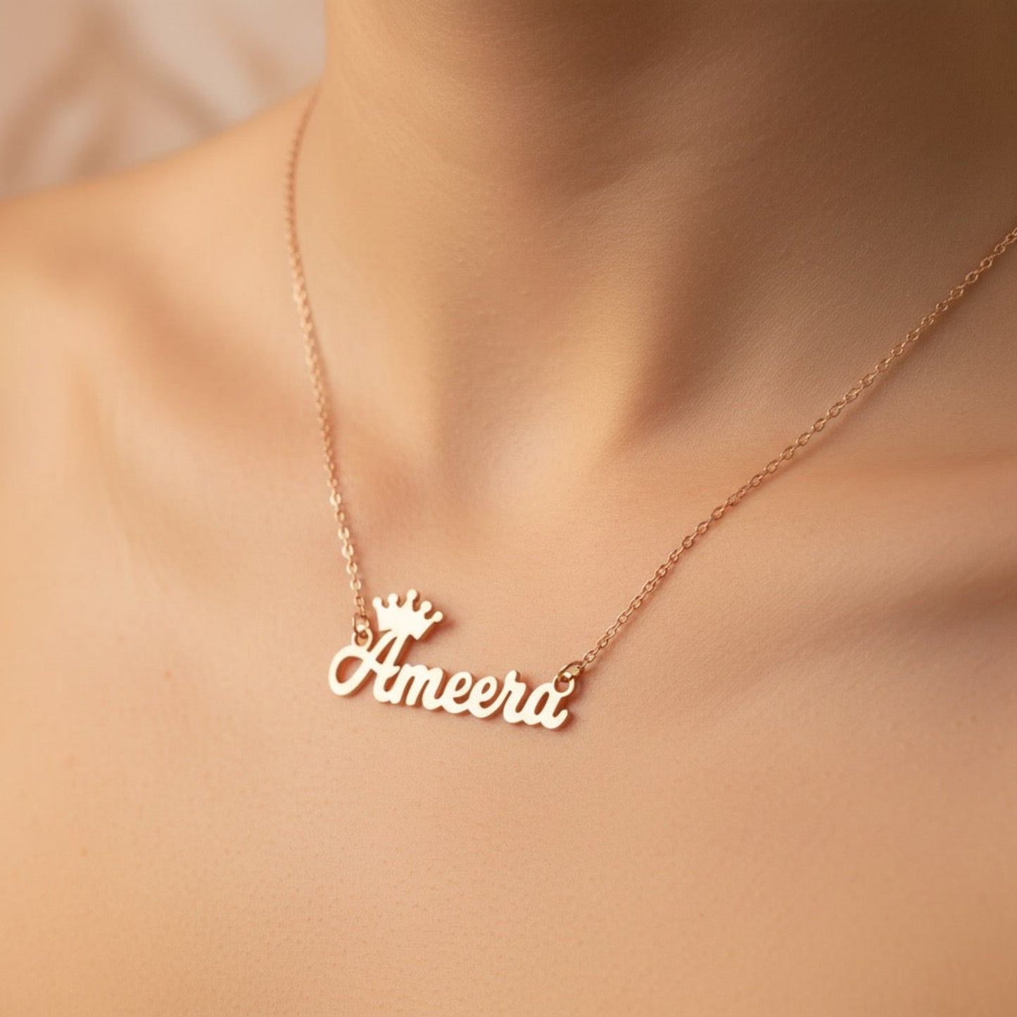 Personalised Crown Name Necklace in 92.5 Sterling Silver