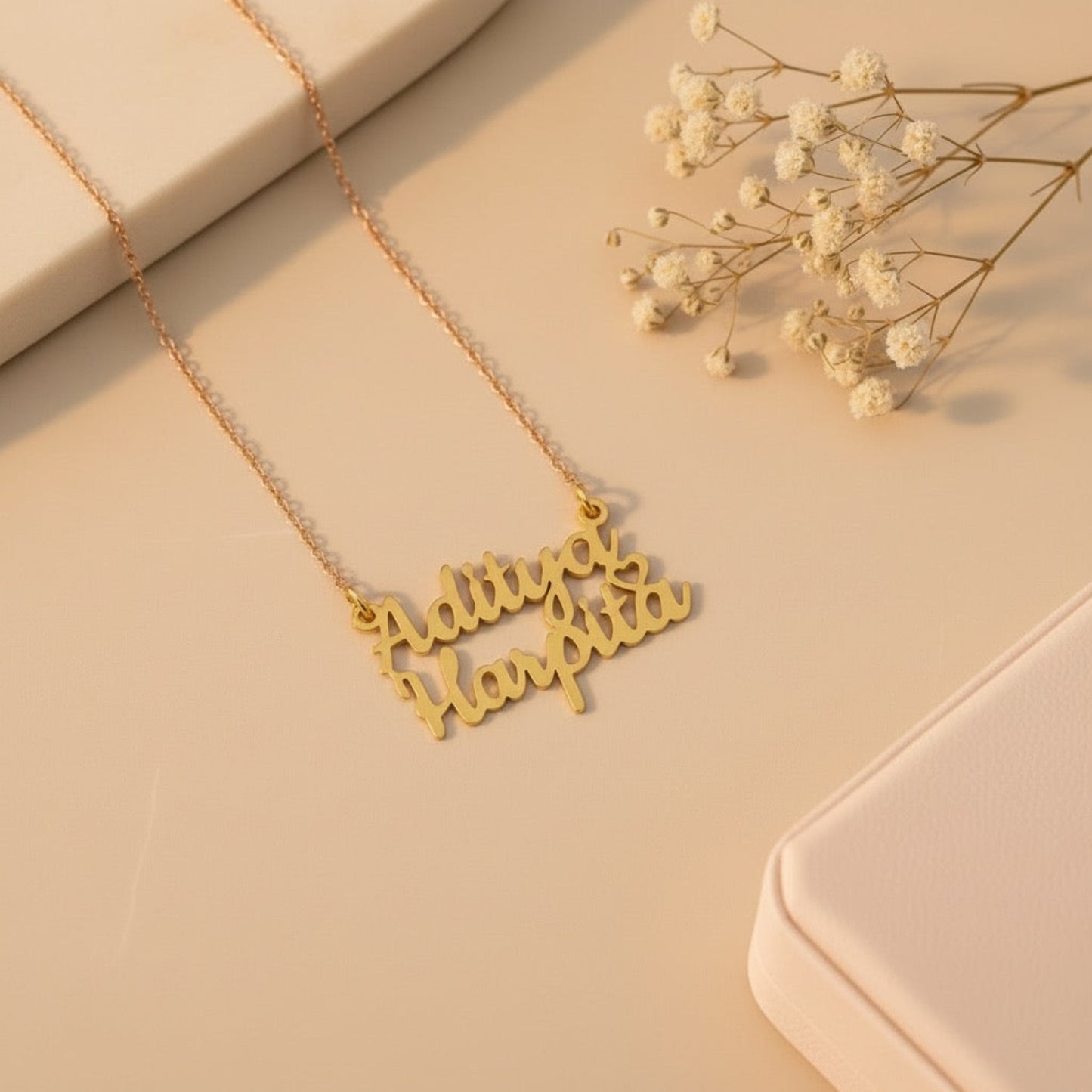 Personalised Couple name Necklace in 92.5 Sterling Silver