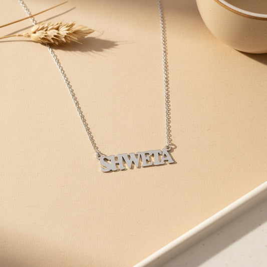 Personalised Capital Name Necklace in 92.5 Sterling Silver