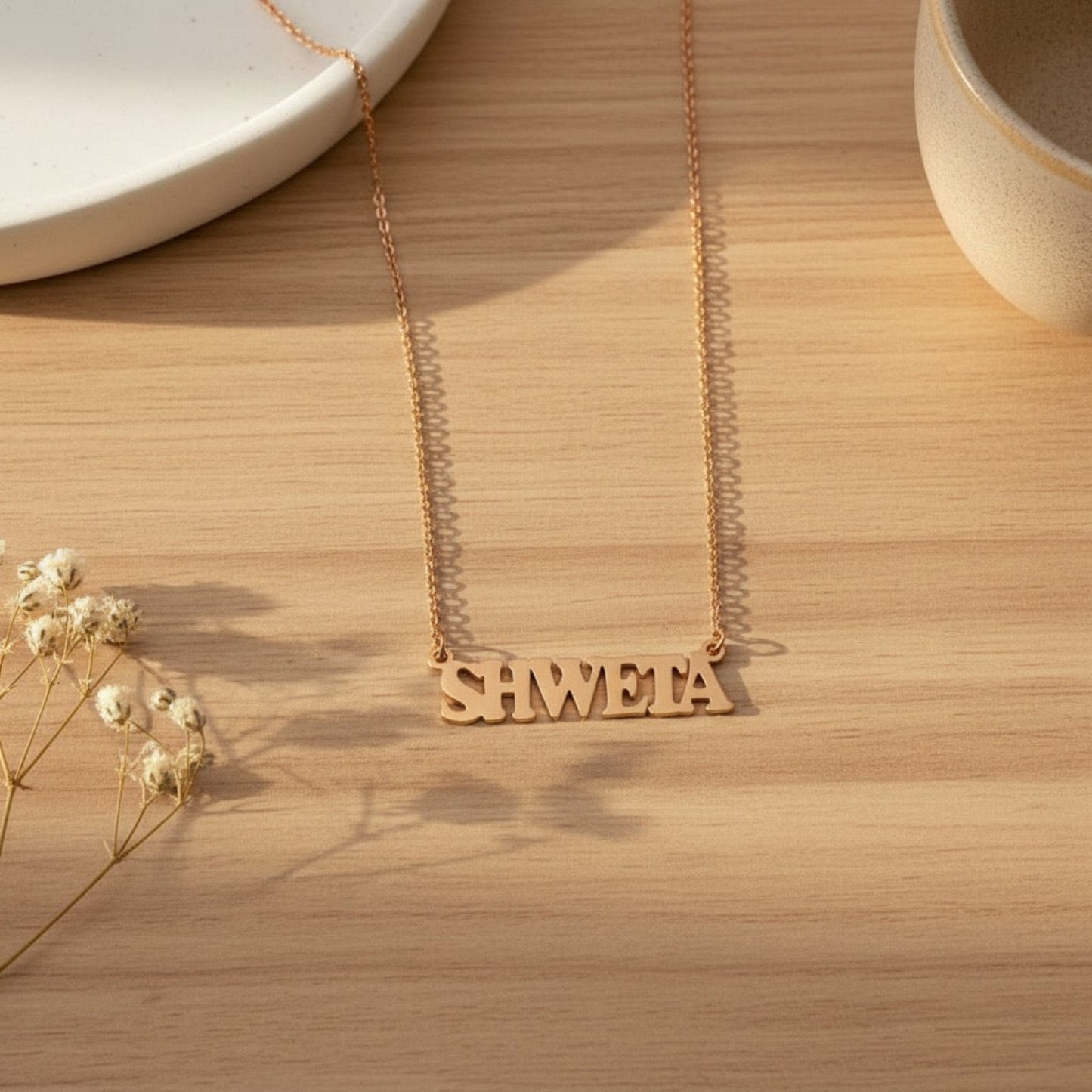 Personalised Capital Name Necklace in 92.5 Sterling Silver
