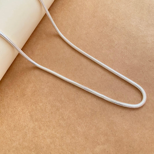 Round Snake Chain for Men in 925 Sterling Silver - Liyana Jewels