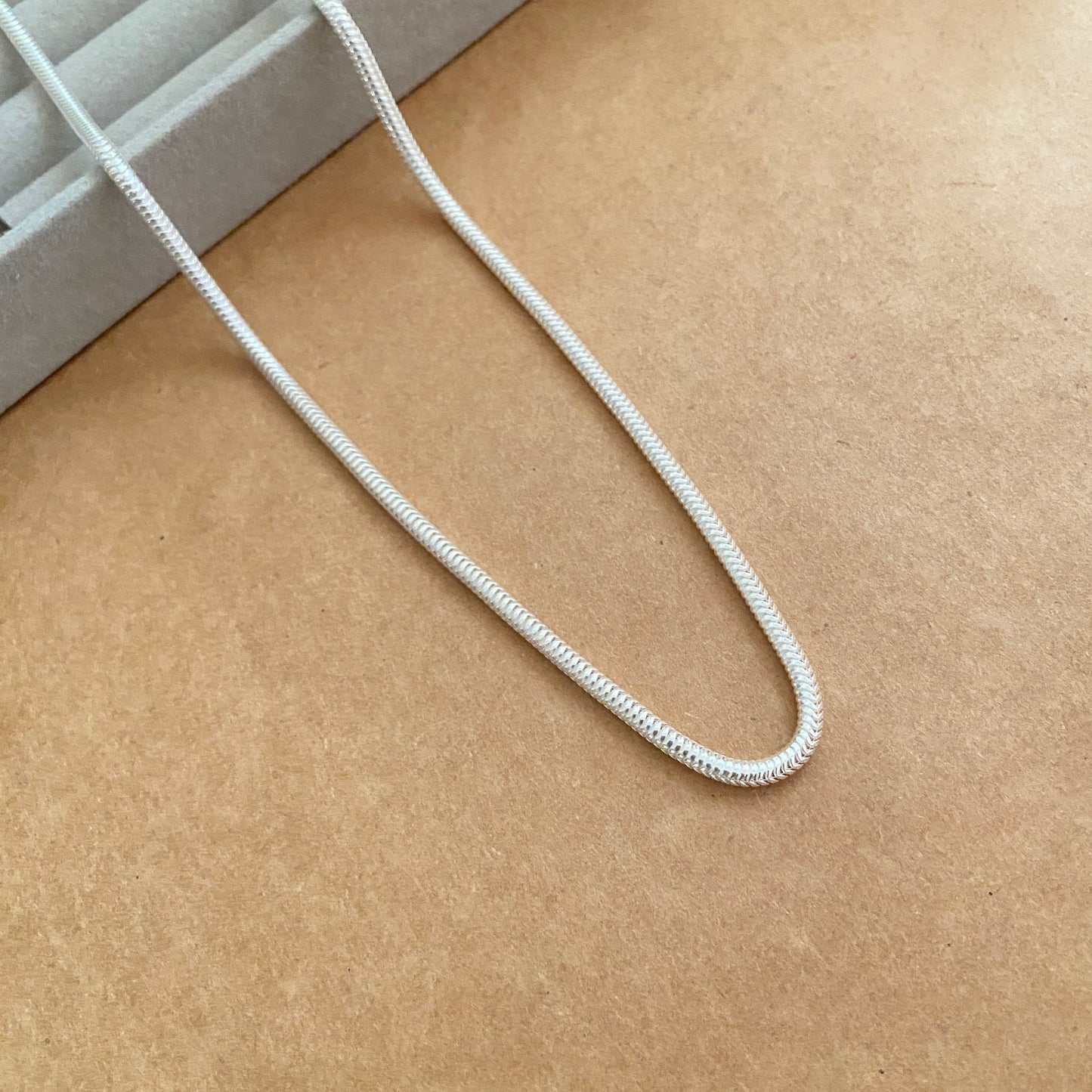 Round Snake Chain for Men in 925 Sterling Silver - Liyana Jewels
