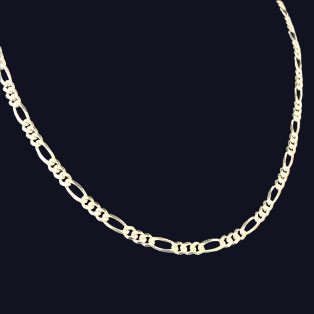 Liyana Jewels figaro 5mm Men's Sterling Silver Chain
