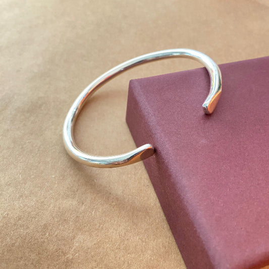 Round Adjustable Kada for Men in Sterling Silver by Liyana Jewels