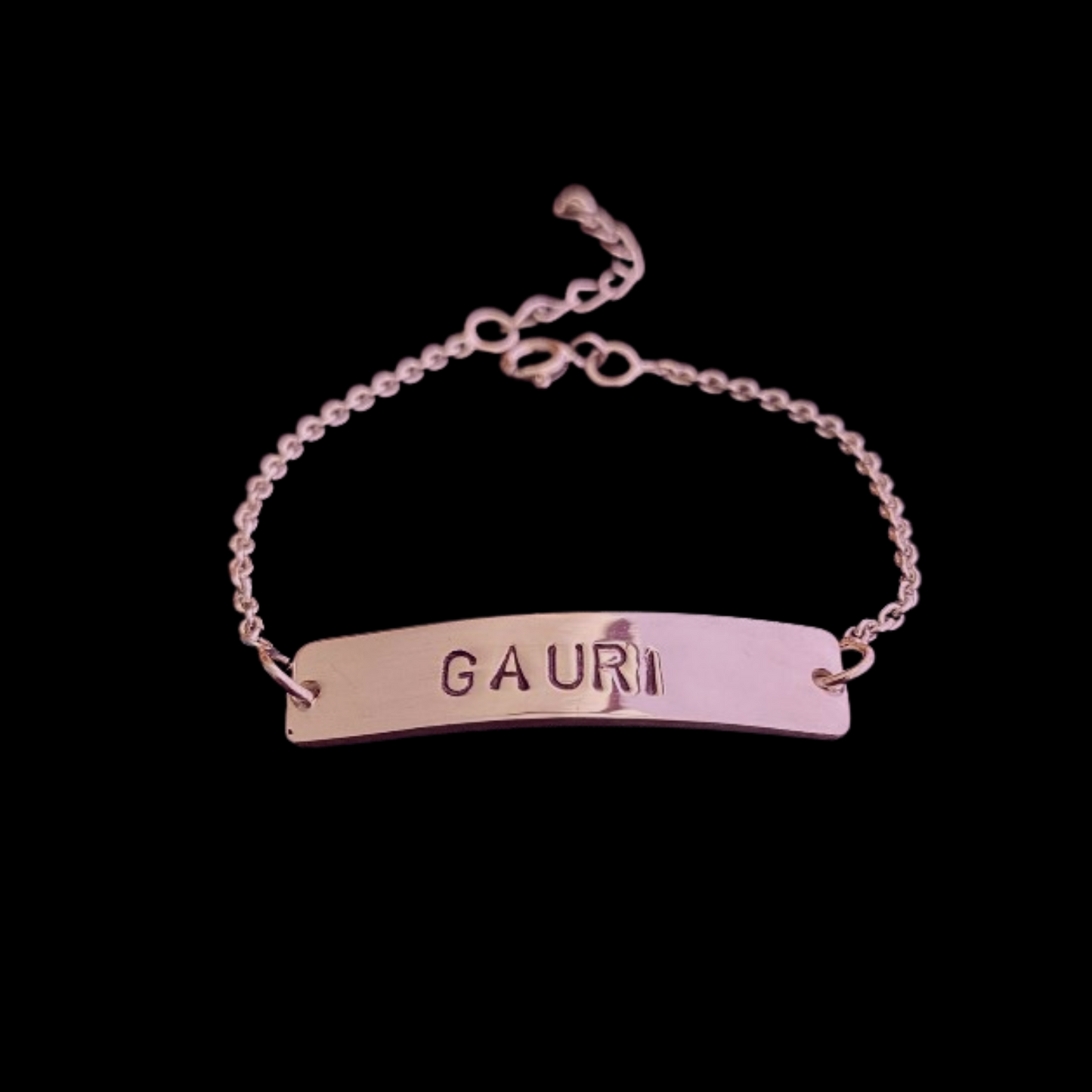 Personalised Hand Stamp Bar Bracelet in 92.5 Sterling Silver