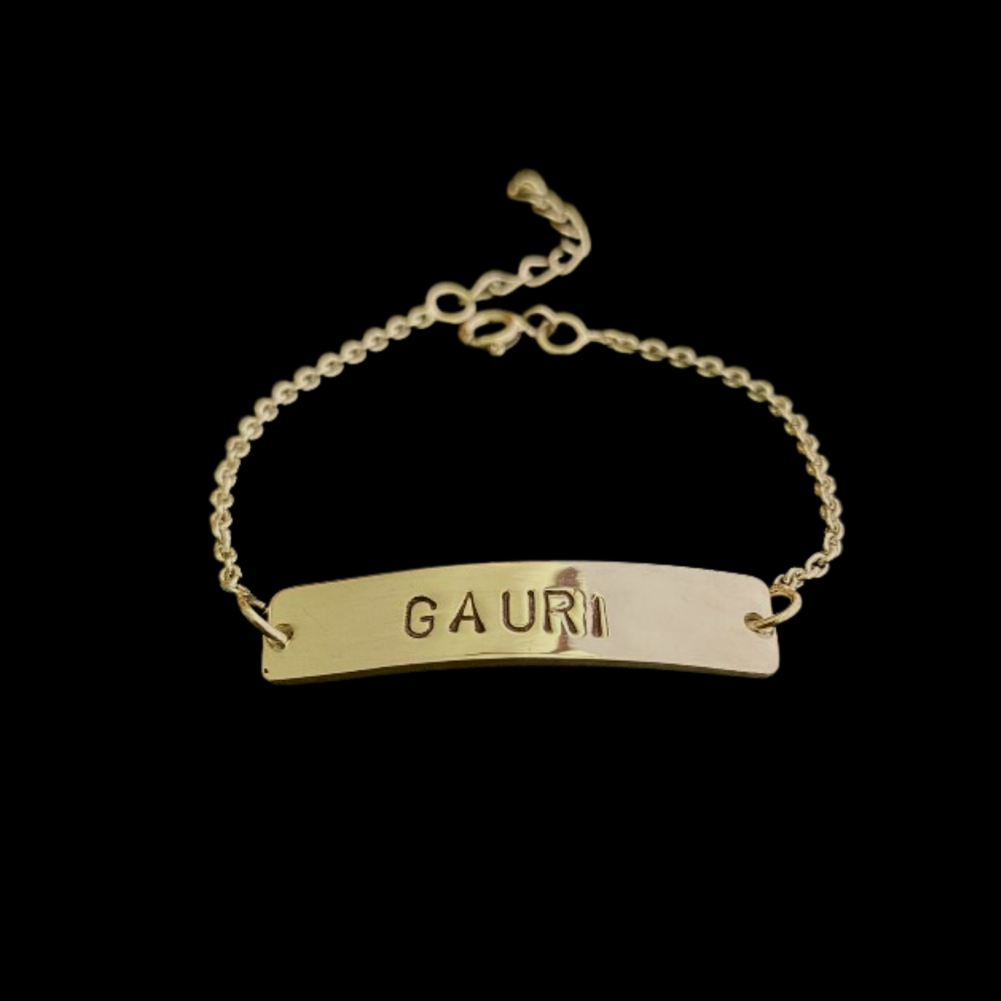 Personalised Hand Stamp Bar Bracelet in 92.5 Sterling Silver