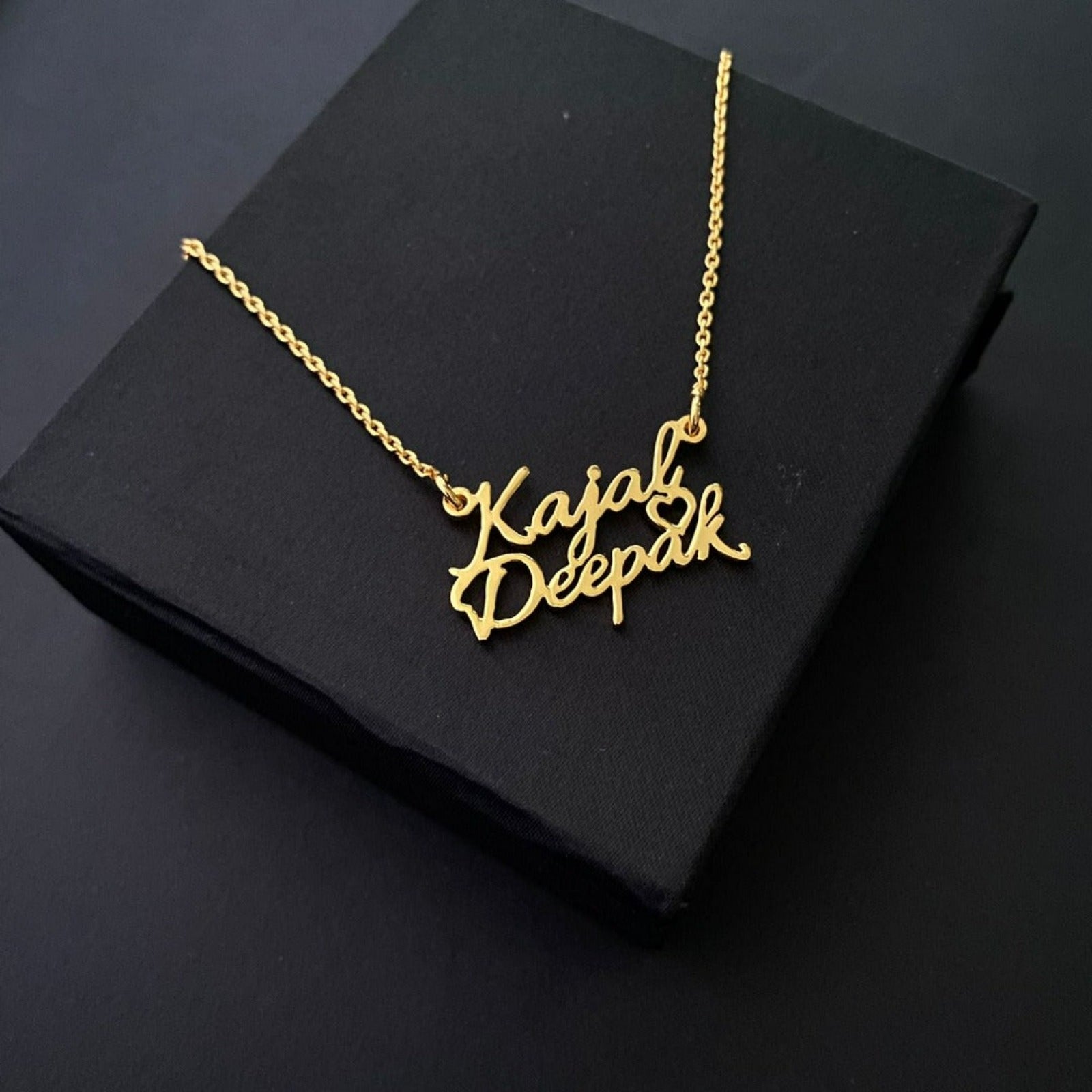 Personalised Couple name Necklace in Sterling Silver