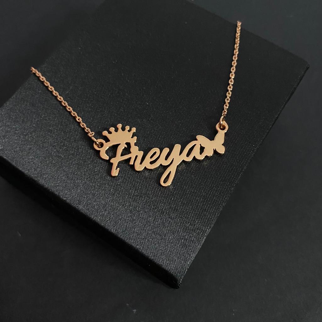 Personalised  Butterfly name necklace in 92.5 Sterling Silver