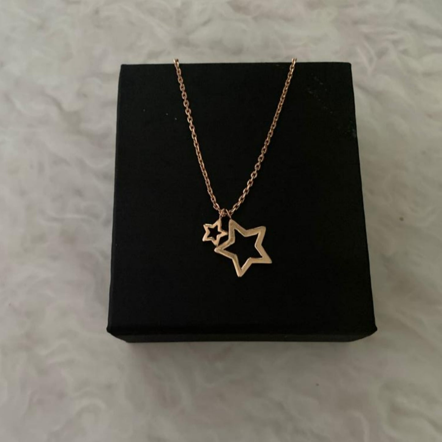 Big and Small Star Necklace in 92.5 sterling silver