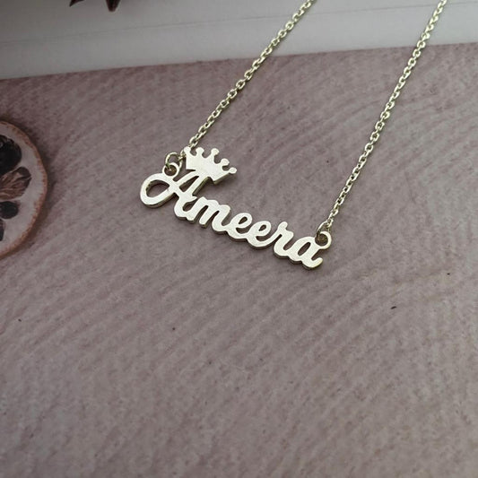 Personalised Crown Name Necklace in 92.5 Sterling Silver