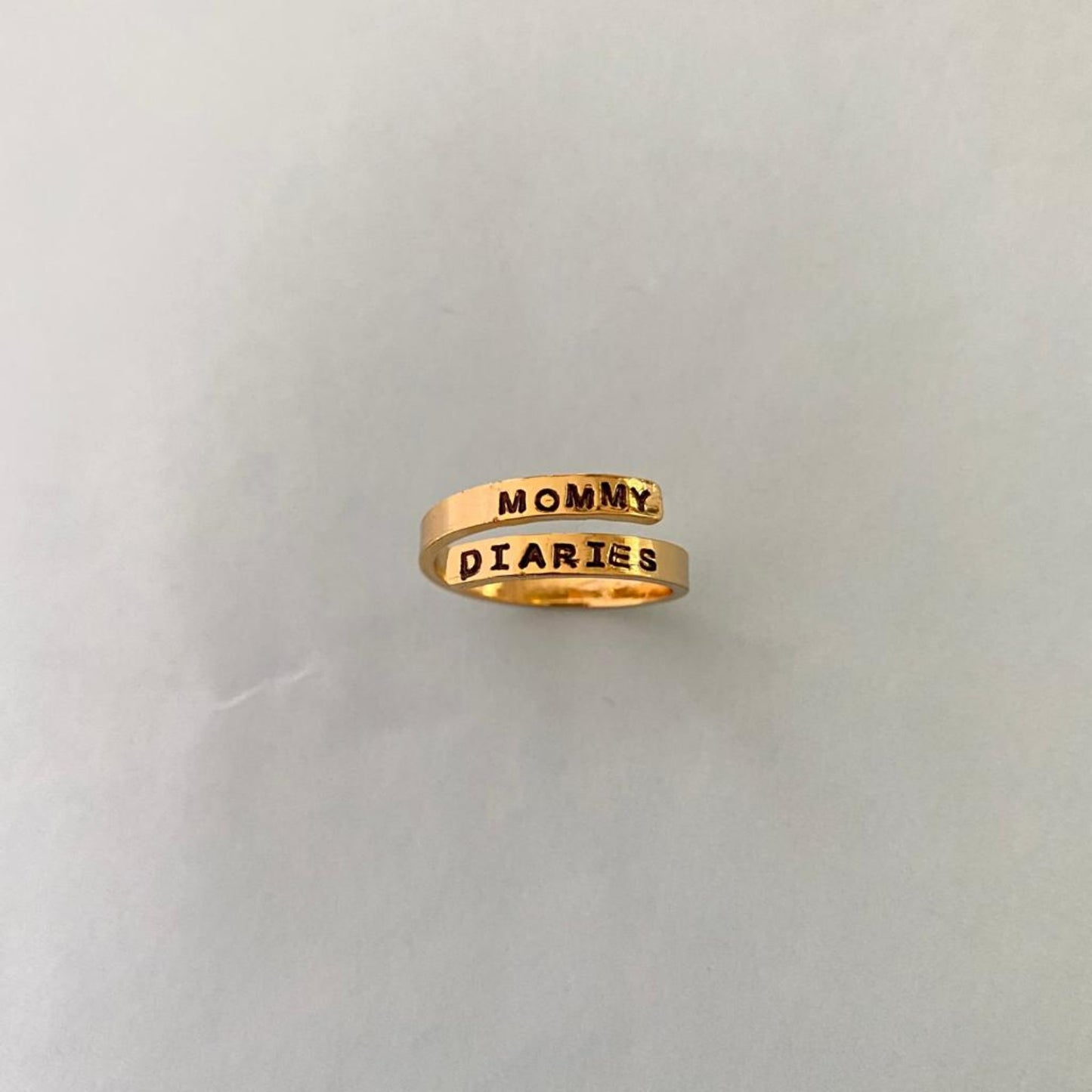 Personalised adjustable stamp couple name ring in 92.5 Sterling Silver